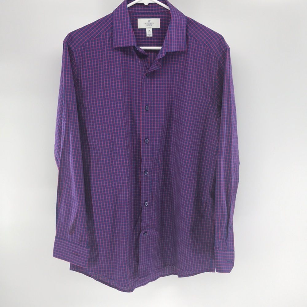 Buttoned Down Fitted Button Front Shirt Size M